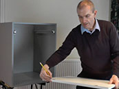 Draw The Centre Line Of The Hinge On the Door